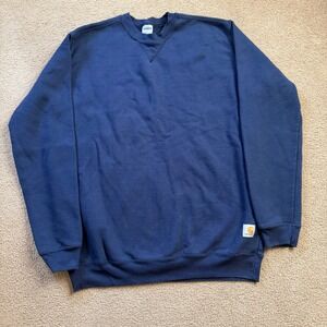 Carhartt Midweight Loose Fit Crewneck Sweatshirt Men's Large Navy Blue